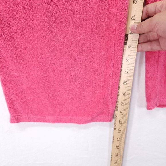 Lily Pulitzer Drawstring Capri Pants Womens Size Medium Terry Cloth Pink - Picture 6 of 16